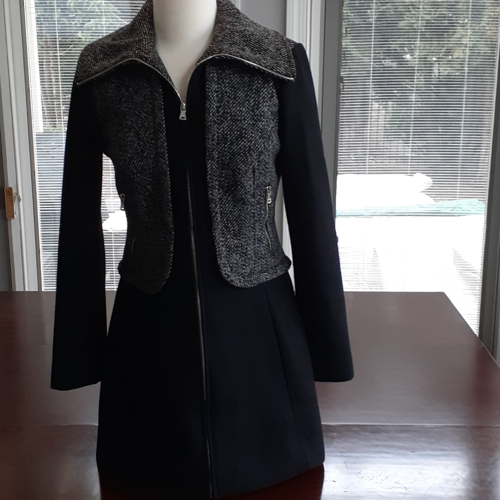 Guess Full Zip Fitted Car Coat Size Medium
